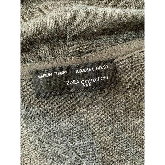 Zara WB Womens Solid Gray Long Sleeve Wool Cardigan Sweater Top Large - Picture 5 of 6